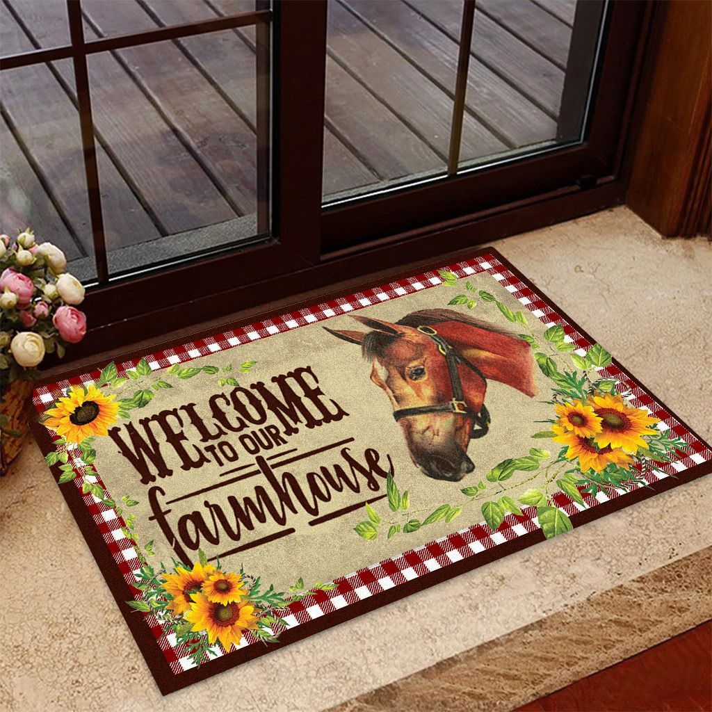 Welcome To Our Farmhouse Horse Doormat 0523