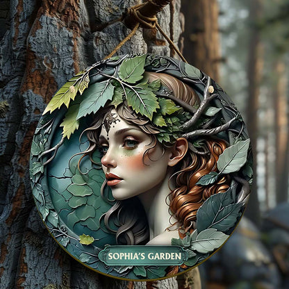 Plant Lady - Personalized Gardening Round Wood Sign