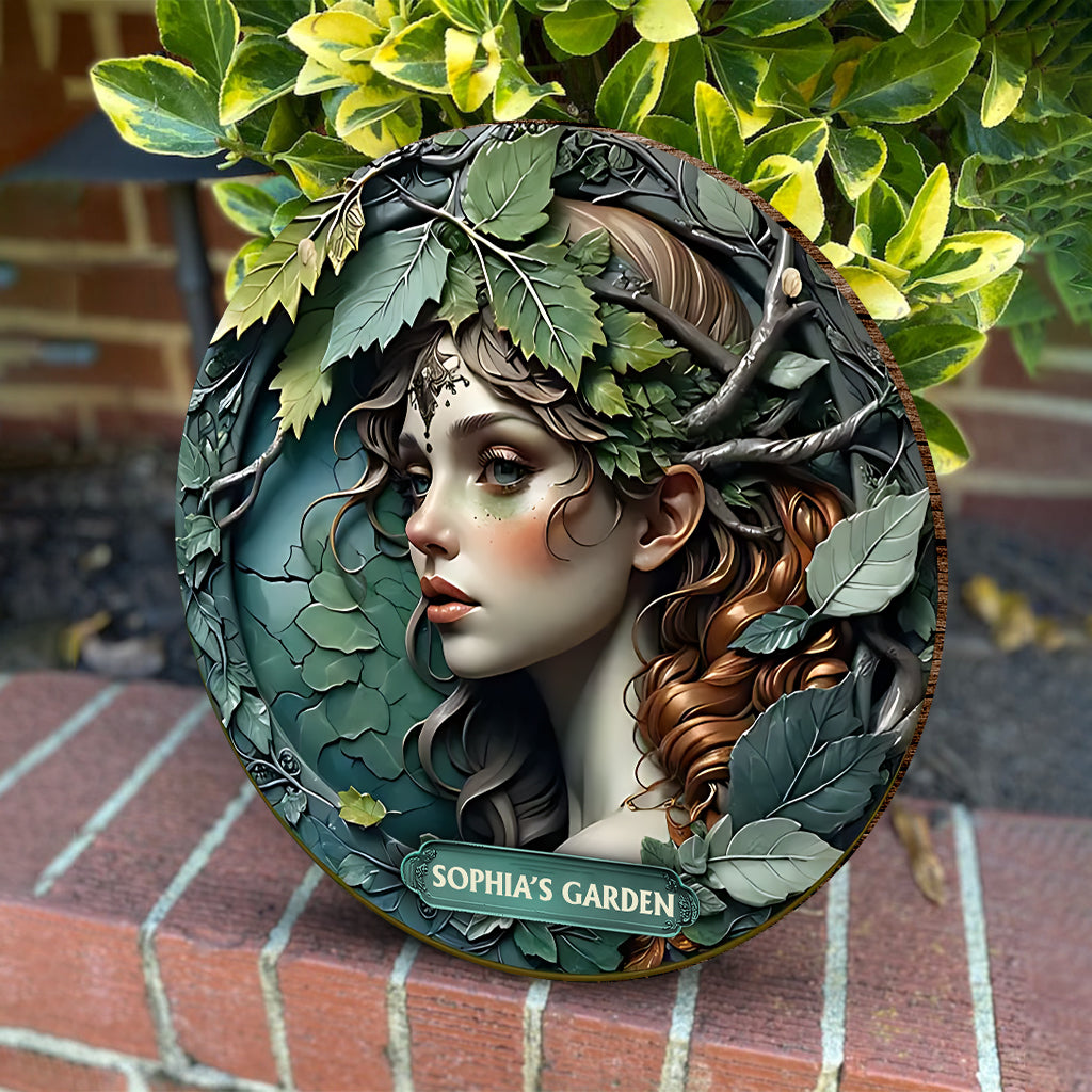 Plant Lady - Personalized Gardening Round Wood Sign