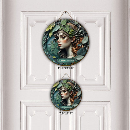 Plant Lady - Personalized Gardening Round Wood Sign