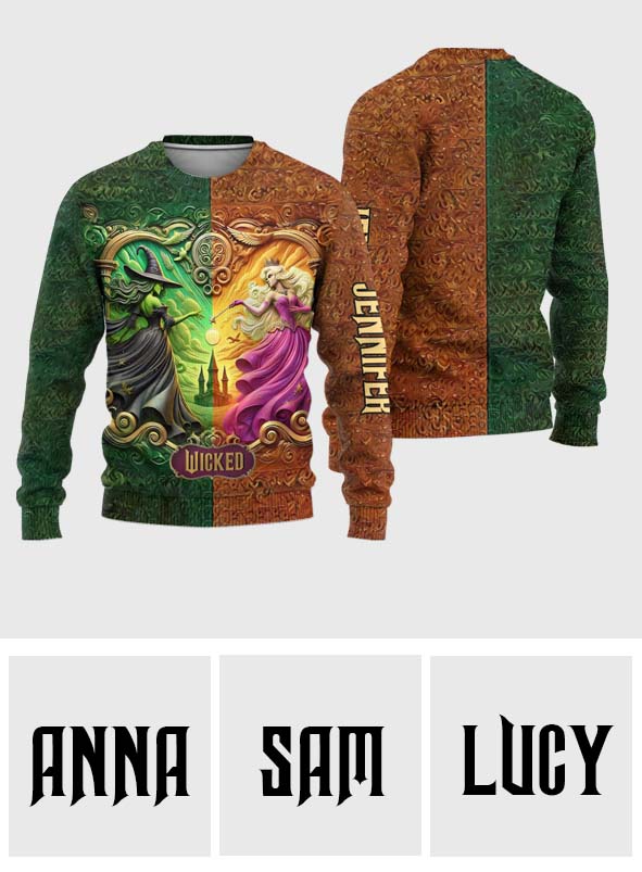 Changed For Good Witch & Princess - Personalized Ugly Sweater