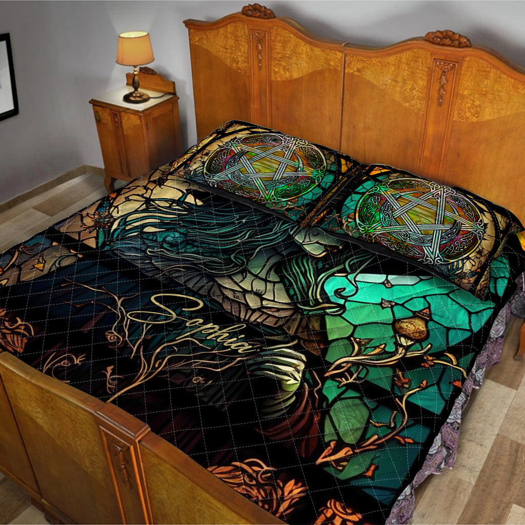 Mysterious Witch - Personalized Witch Quilt Set