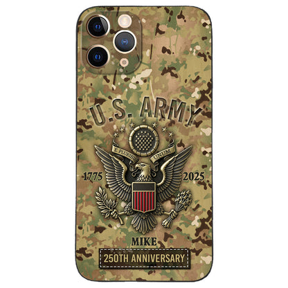 250th Anniversary - Personalized Veteran Leather Phone Case