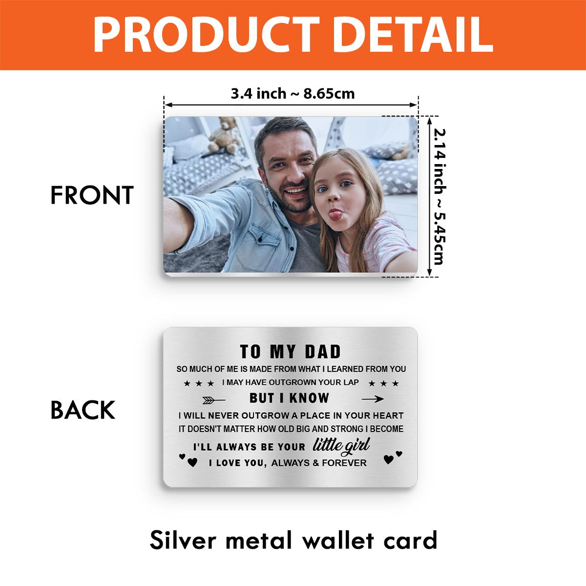 To My Dad - Gift for dad, grandma, grandpa, mom, uncle, aunt - Personalized Wallet Insert Card