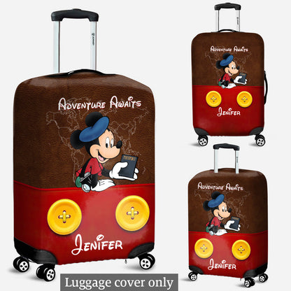 Adventure Awaits - Personalized Mouse Luggage Cover