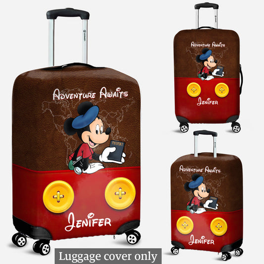 Adventure Awaits - Personalized Mouse Luggage Cover