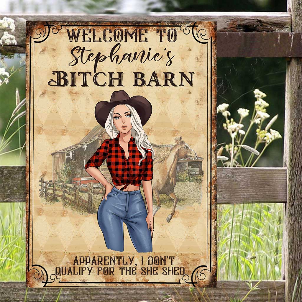 Horse Girl Barn - Personalized Horse Rectangle Metal Sign