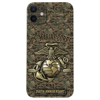250th Anniversary - Personalized Veteran Leather Phone Case