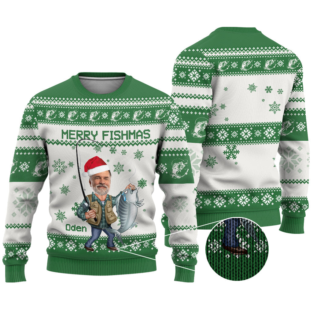 Merry Fishmas - Personalized Fishing Ugly Sweater