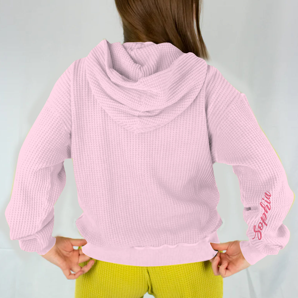 Pink Green Witch - Personalized Waffle Hoodie