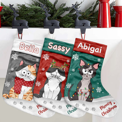 Meowy Christmas - Personalized Cat Christmas Stockings