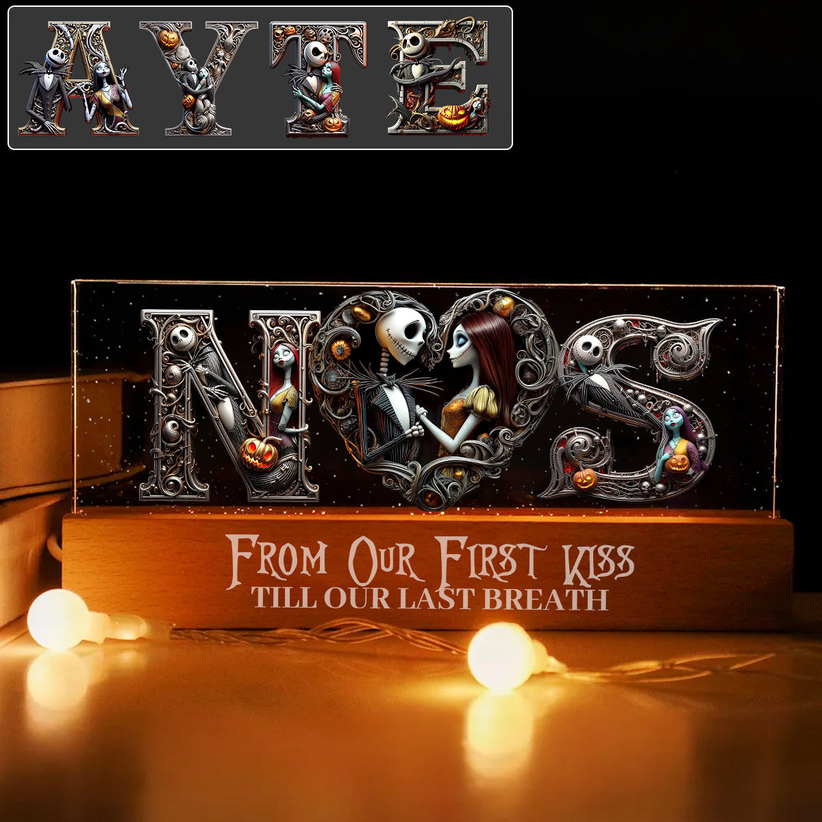 Till Death Do Us Part - Personalized Nightmare Custom LED Night Light