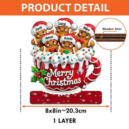 Merry Christmas - Personalized Family 1 Layered Big Freestanding