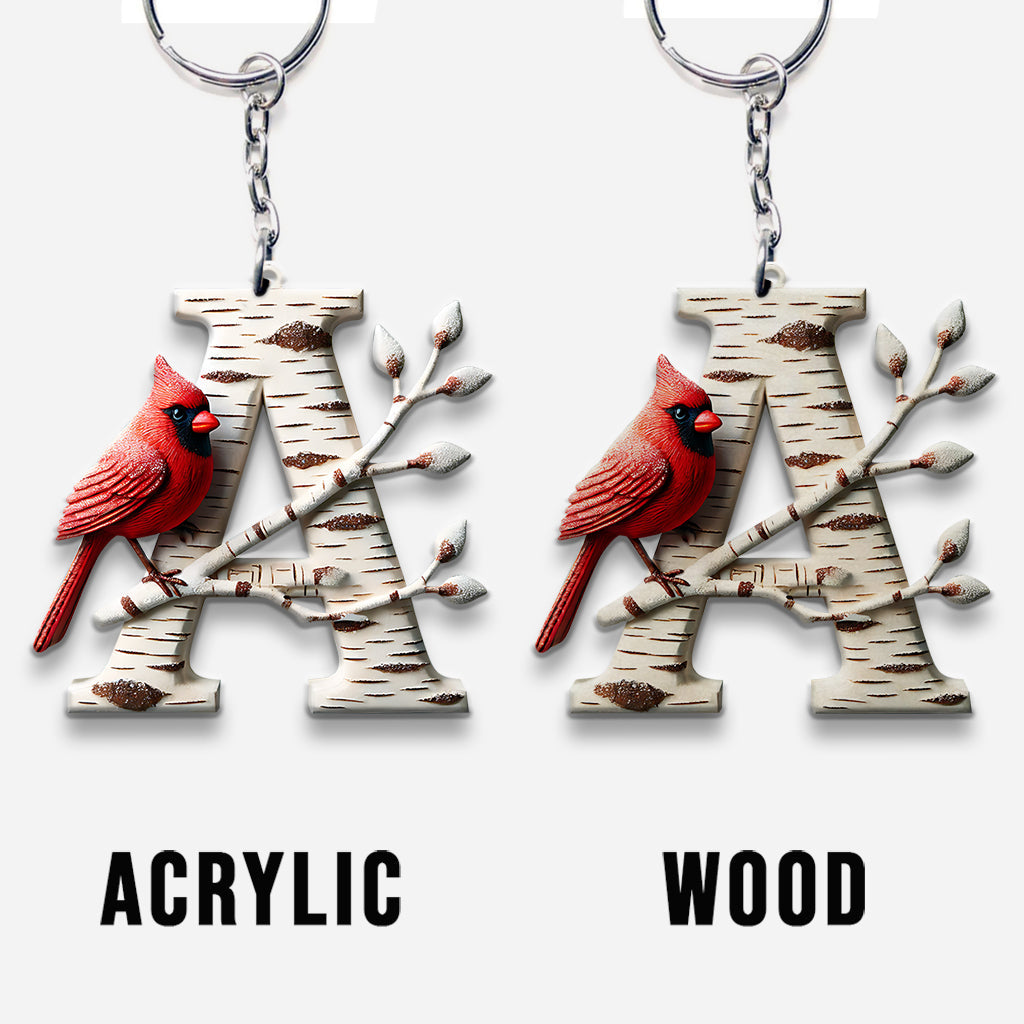 Cardinal Letter - Personalized Memorial Keychain