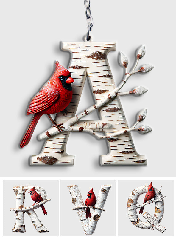 Cardinal Letter - Personalized Memorial Keychain