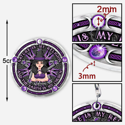 Nature Is My Religion - Personalized Witch Keychain