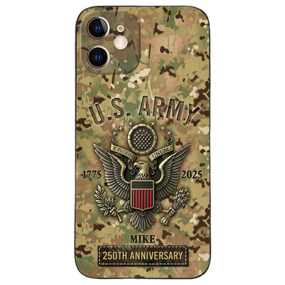 250th Anniversary - Personalized Veteran Leather Phone Case