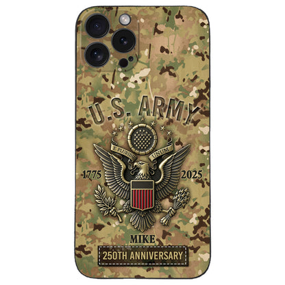 250th Anniversary - Personalized Veteran Leather Phone Case