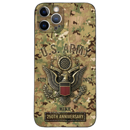 250th Anniversary - Personalized Veteran Leather Phone Case
