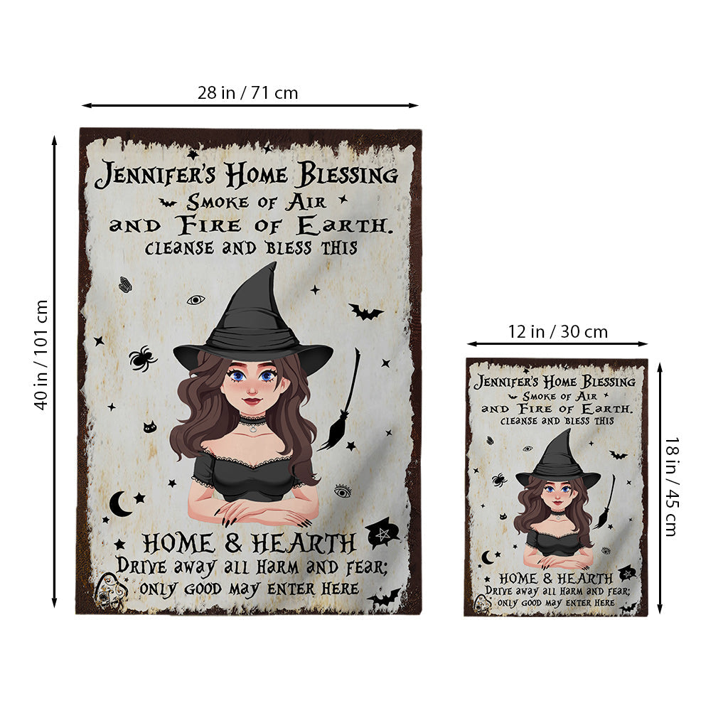 Home Blessing - Personalized Witch Garden Flag
