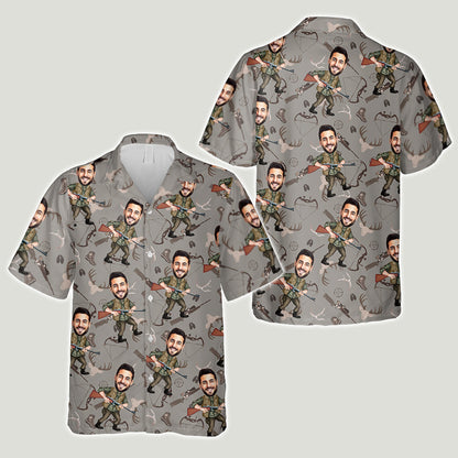 Photo Inserted Funny Hunting - Personalized Hunting Hawaiian Shirt