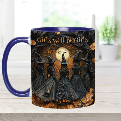 Girls Will Be Girls - Personalized Witch Accent Mug