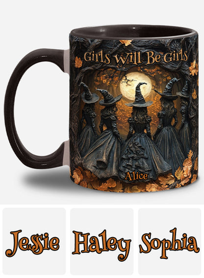 Girls Will Be Girls - Personalized Witch Accent Mug