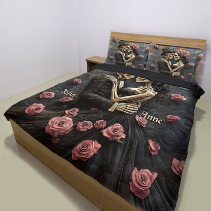 Till Death Do Us Part - Personalized Skull Bedding Set