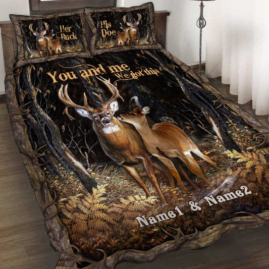 You And Me - Hunting Personalized Quilt Bed Set