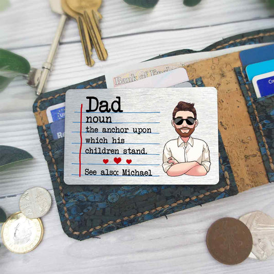 Dad Definitions - Personalized Father Wallet Insert Card
