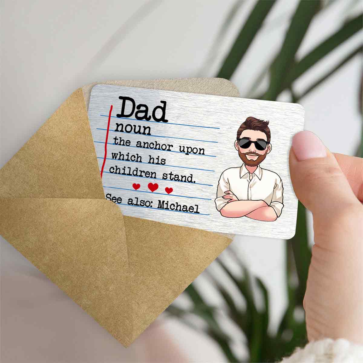 Dad Definitions - Personalized Father Wallet Insert Card