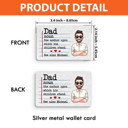 Dad Definitions - Personalized Father Wallet Insert Card