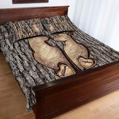 Hunting Couple - Personalized Hunting Quilt Set