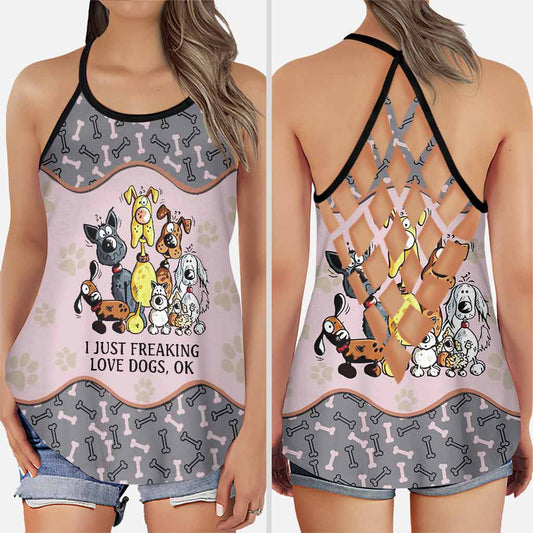 Love Dogs Cross Tank Top