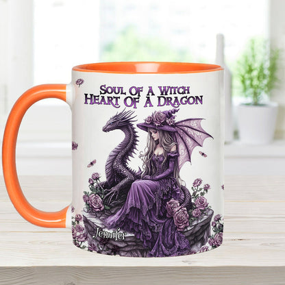 Soul Of A Witch Heart Of A Dragon - Personalized Witch Accent Mug