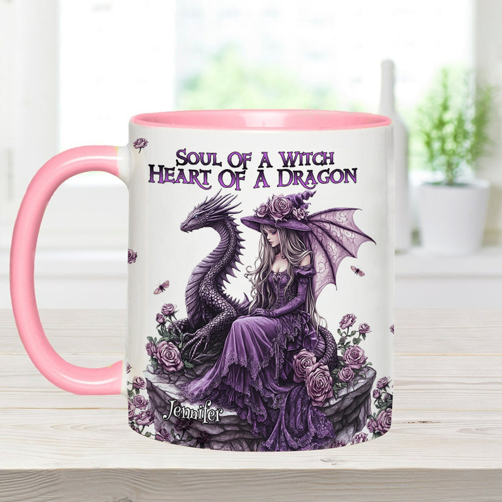 Soul Of A Witch Heart Of A Dragon - Personalized Witch Accent Mug