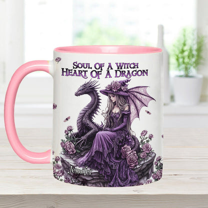 Soul Of A Witch Heart Of A Dragon - Personalized Witch Accent Mug