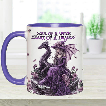 Soul Of A Witch Heart Of A Dragon - Personalized Witch Accent Mug