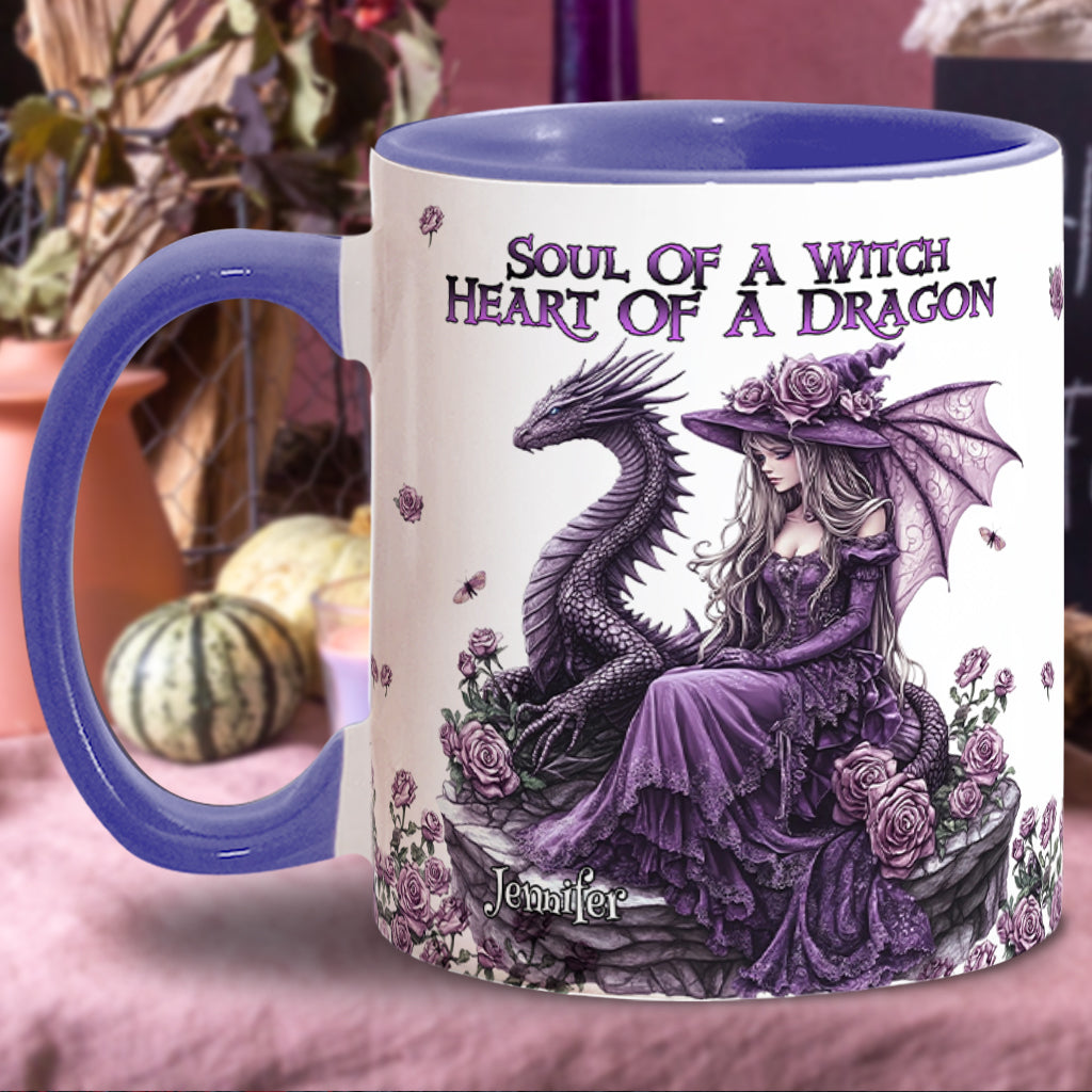 Soul Of A Witch Heart Of A Dragon - Personalized Witch Accent Mug