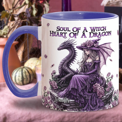 Soul Of A Witch Heart Of A Dragon - Personalized Witch Accent Mug