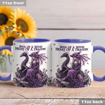 Soul Of A Witch Heart Of A Dragon - Personalized Witch Accent Mug