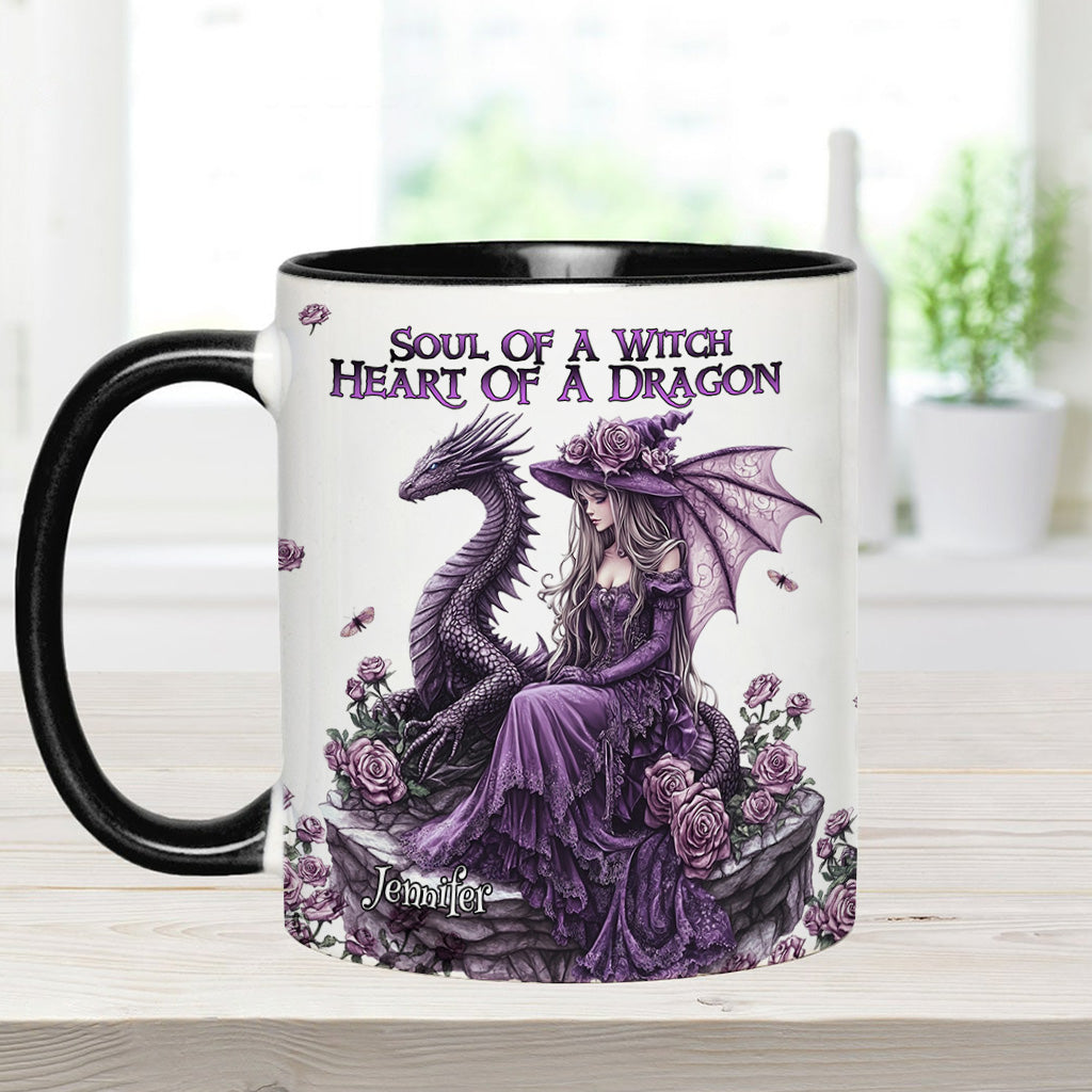 Soul Of A Witch Heart Of A Dragon - Personalized Witch Accent Mug