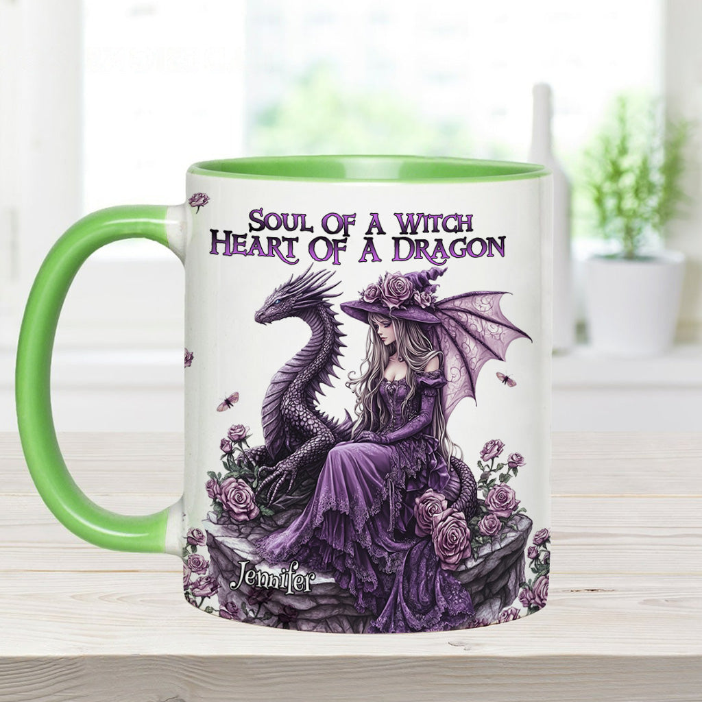 Soul Of A Witch Heart Of A Dragon - Personalized Witch Accent Mug
