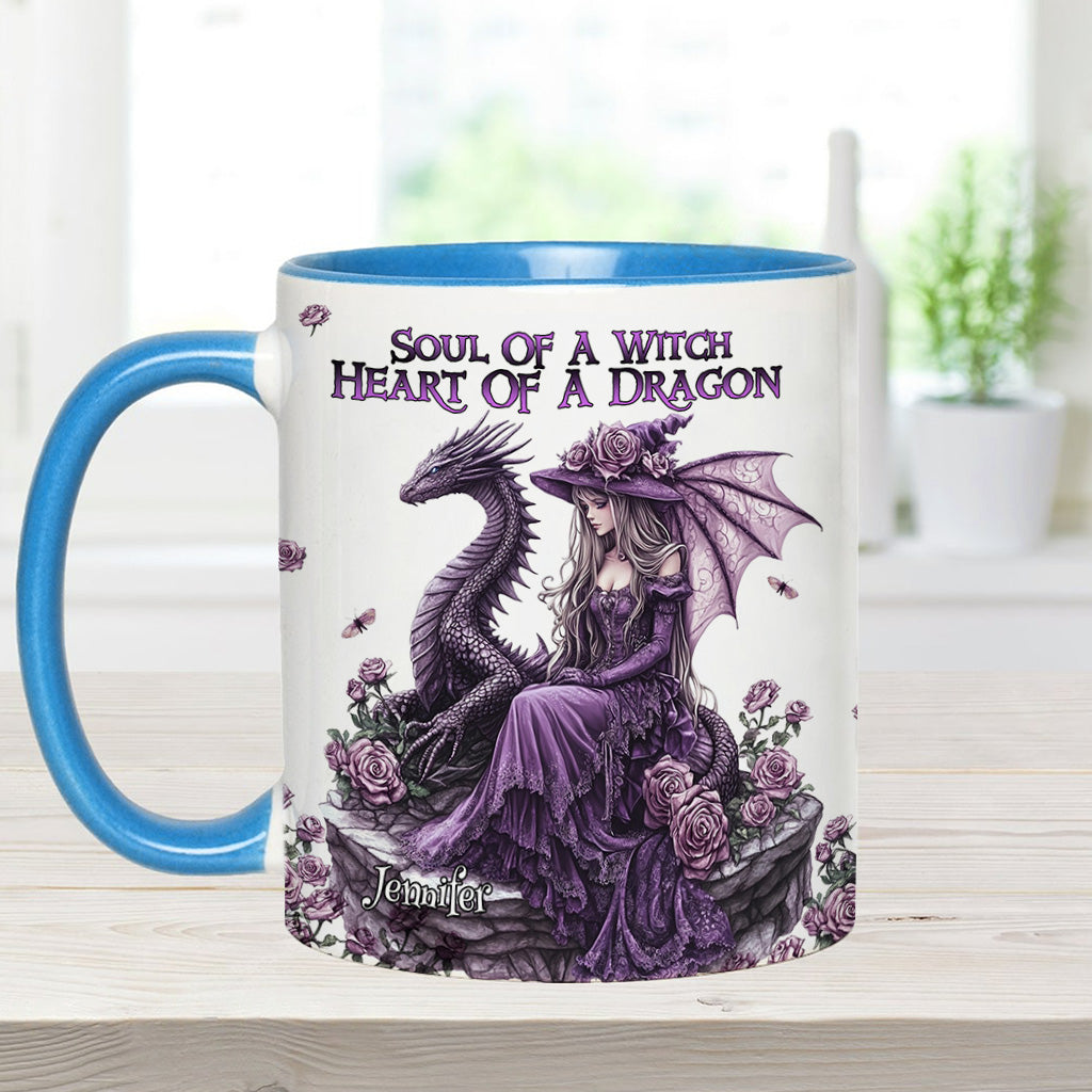 Soul Of A Witch Heart Of A Dragon - Personalized Witch Accent Mug
