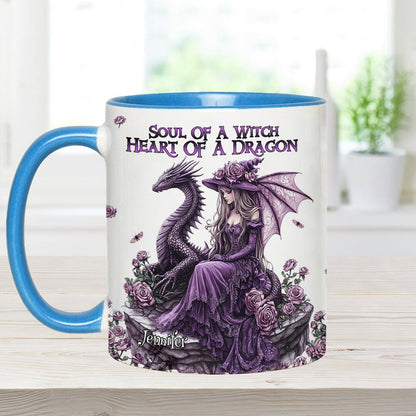 Soul Of A Witch Heart Of A Dragon - Personalized Witch Accent Mug