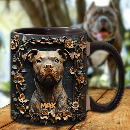 Strong Pitbull - Personalized Dog Accent Mug