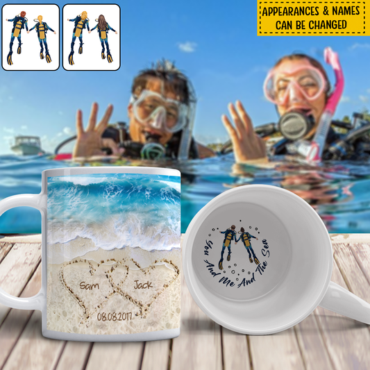 You And Me And The Sea - Personalized Scuba Diving Hidden Message Mug