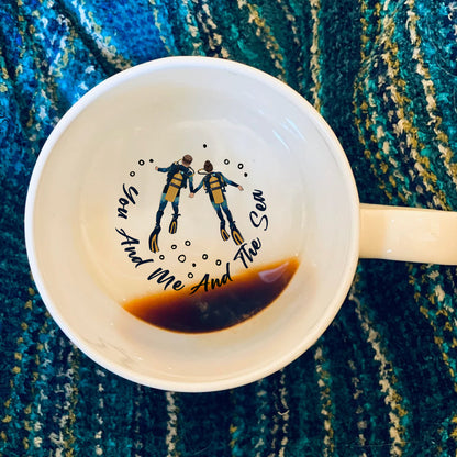 You And Me And The Sea - Personalized Scuba Diving Hidden Message Mug