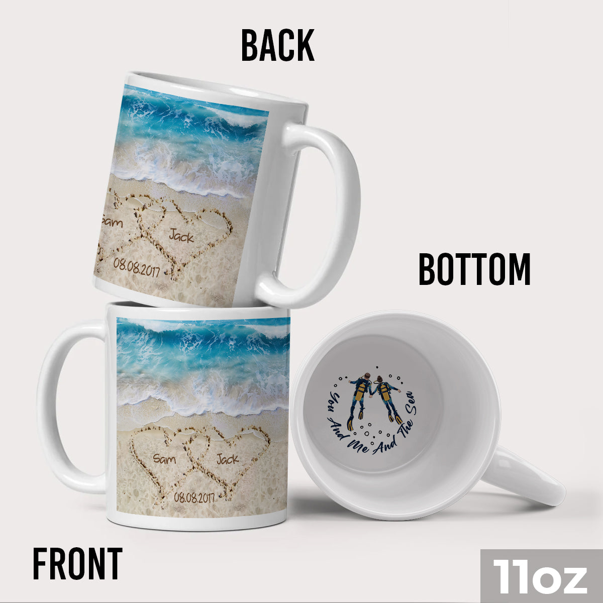 You And Me And The Sea - Personalized Scuba Diving Hidden Message Mug
