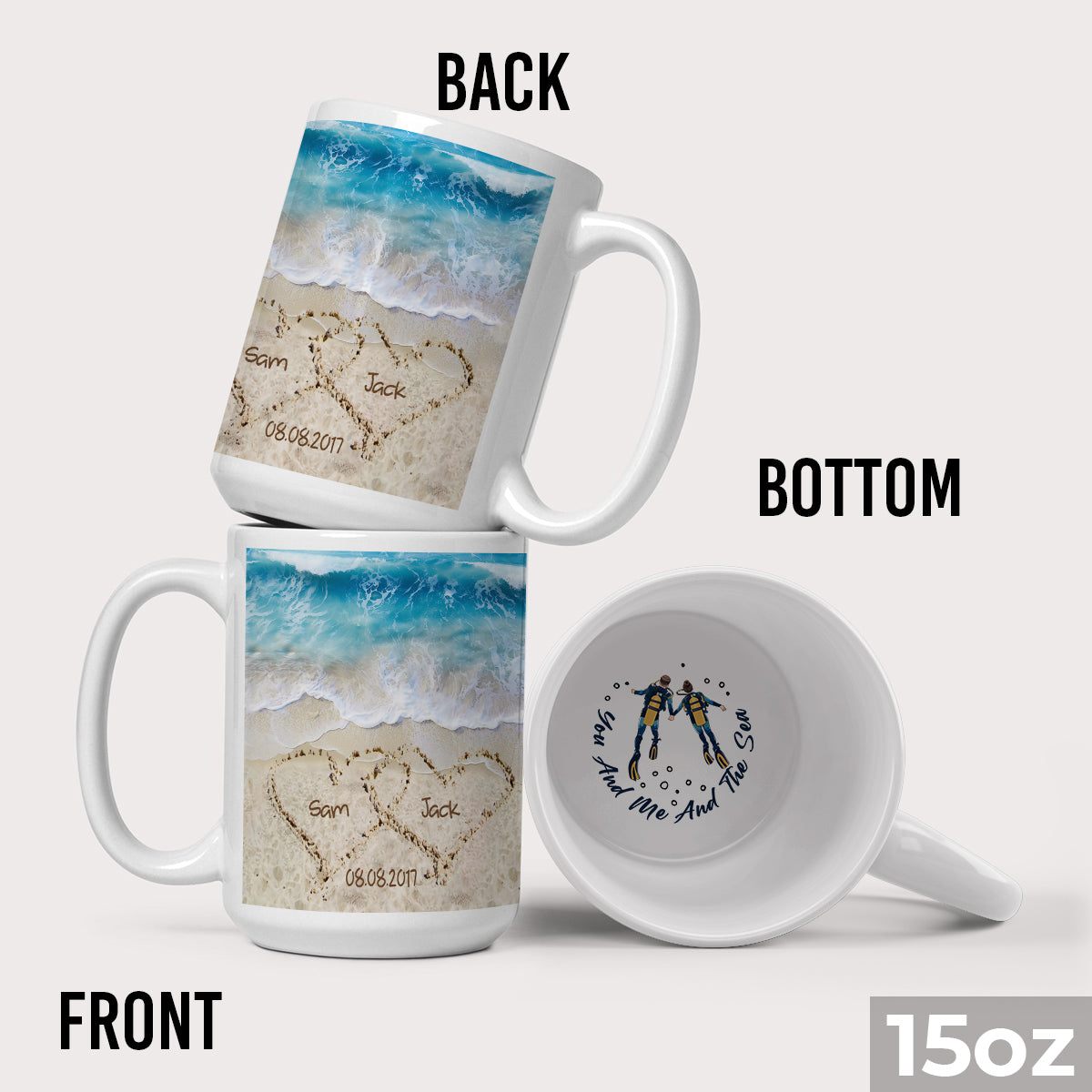 You And Me And The Sea - Personalized Scuba Diving Hidden Message Mug